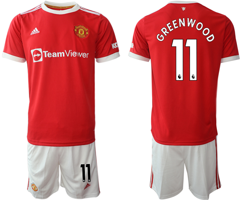 Men 2021-2022 Club Manchester United home red #11 Adidas Soccer Jersey